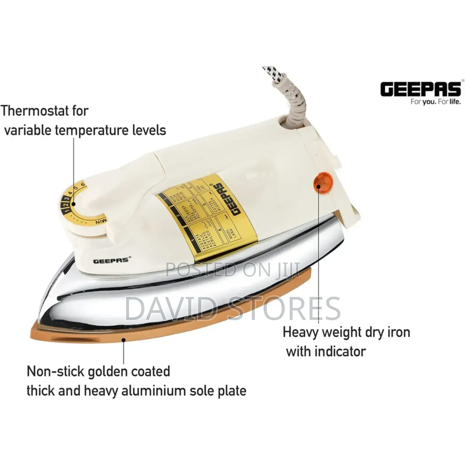 Geepas Heavy Duty Dry Iron