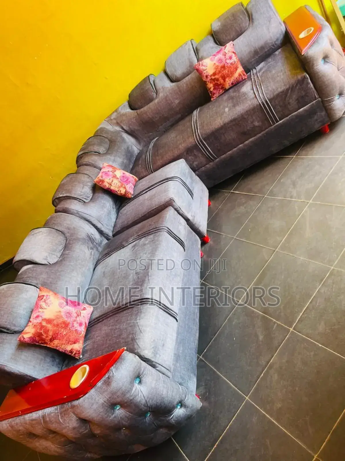 Six Seater Sofa Set in Gray Colour