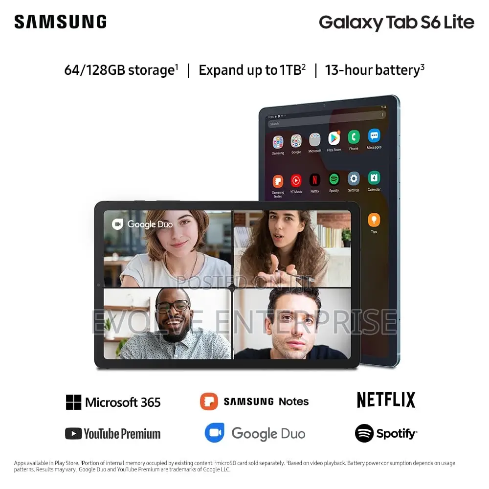 New Samsung Galaxy Tab S6 Lite 128 GB Black