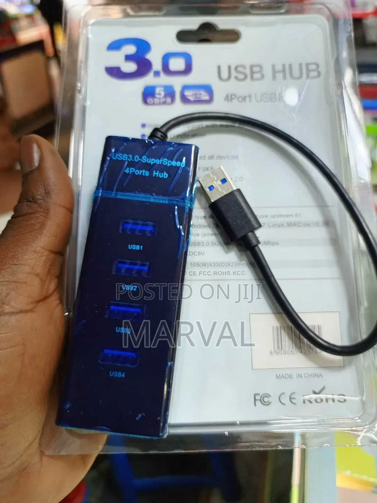 Portable 4-Port Usb 3.0 Hub.