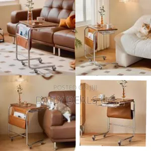 C Shaped Snack Couch Coffee Tables Nightstands Mobile Rolling Table