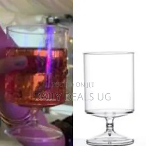 Set of 6 Plain Glasses All Purpose Water Goblet Cups 250ml Drinking