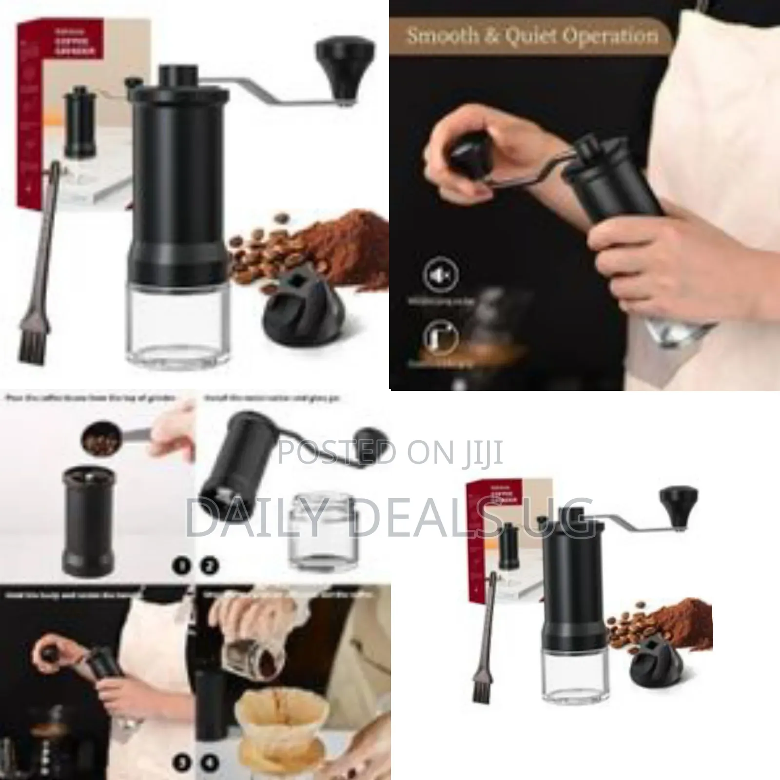 Manual Coffee Grinder With Adjustable Ceramic Conical Hand Burr