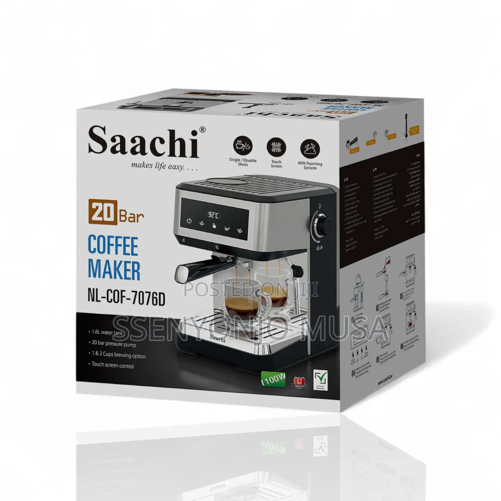 Saachi 20-Bar Coffee Maker With Digital Display – Nl-Cof-7076d