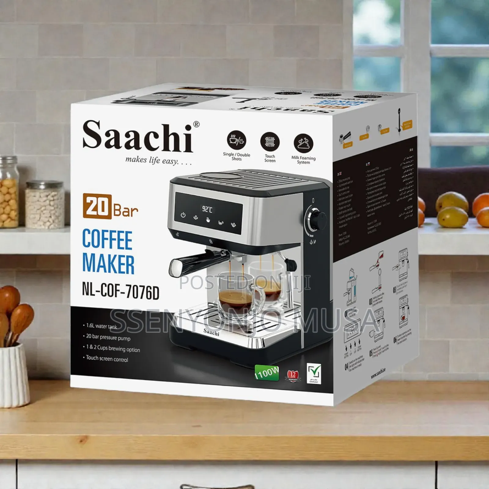 Saachi 20-Bar Coffee Maker With Digital Display – Nl-Cof-7076d
