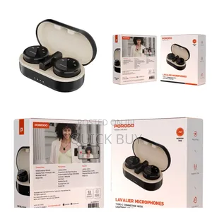 Porodo Professional Lavalier Microphone Set With a Charging Case