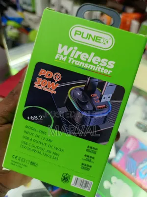 Punex Mult-Functional Wireless Fm Car Transmitter (Fast Charger)