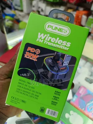 Punex Mult-Functional Wireless Fm Car Transmitter (Fast Charger)