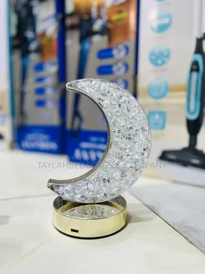 Moon Shape Crystal Table Lamp (Gold)