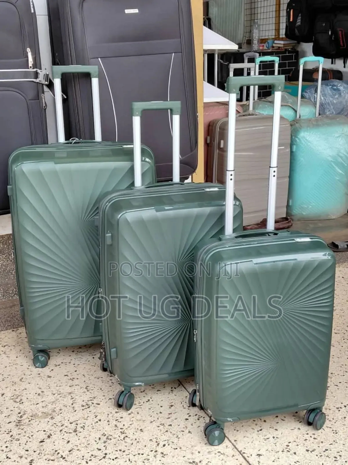 Large Size (Big) Rubber Water Travel Suitcase - Multicolor