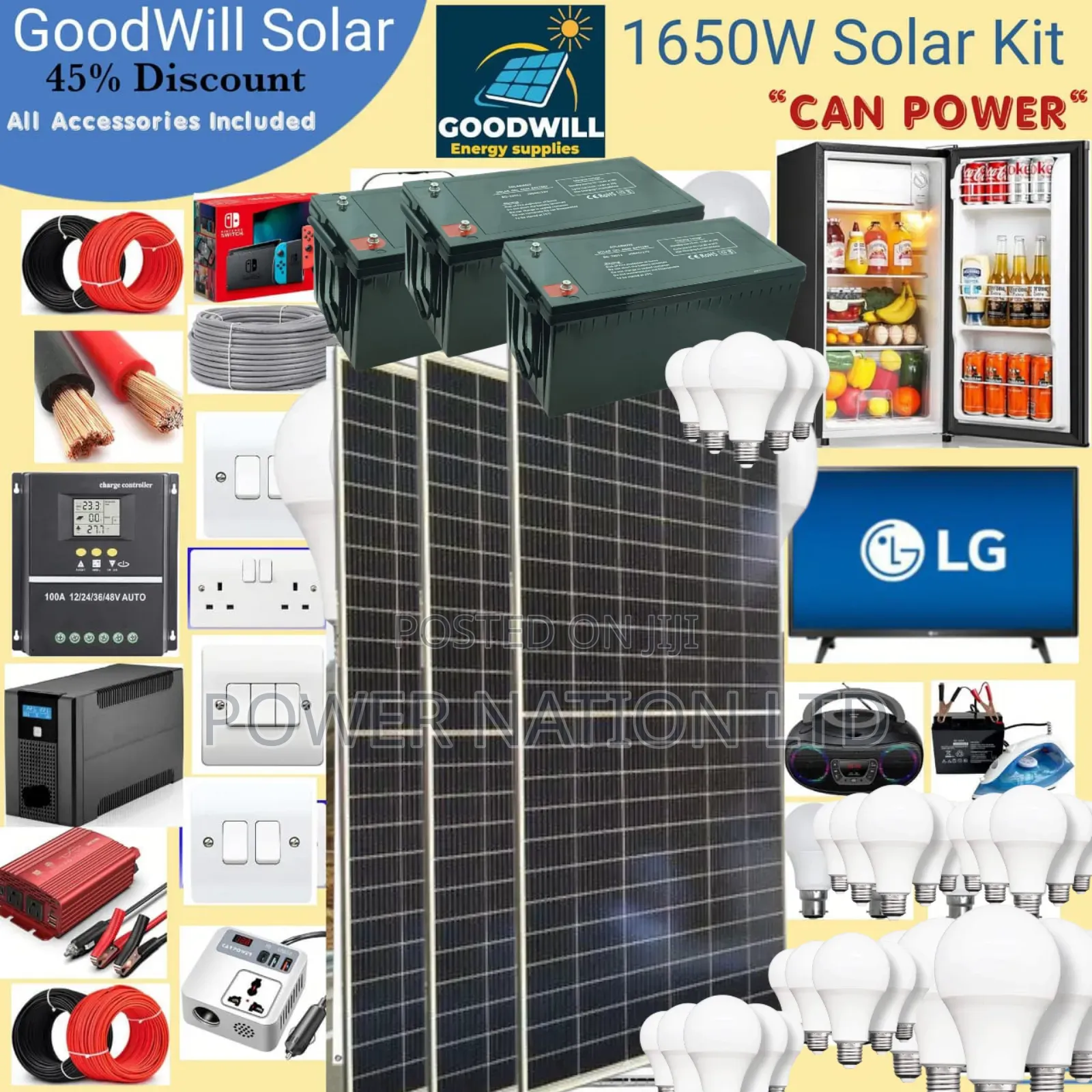1650w Power Nation Solar System Full Kit
