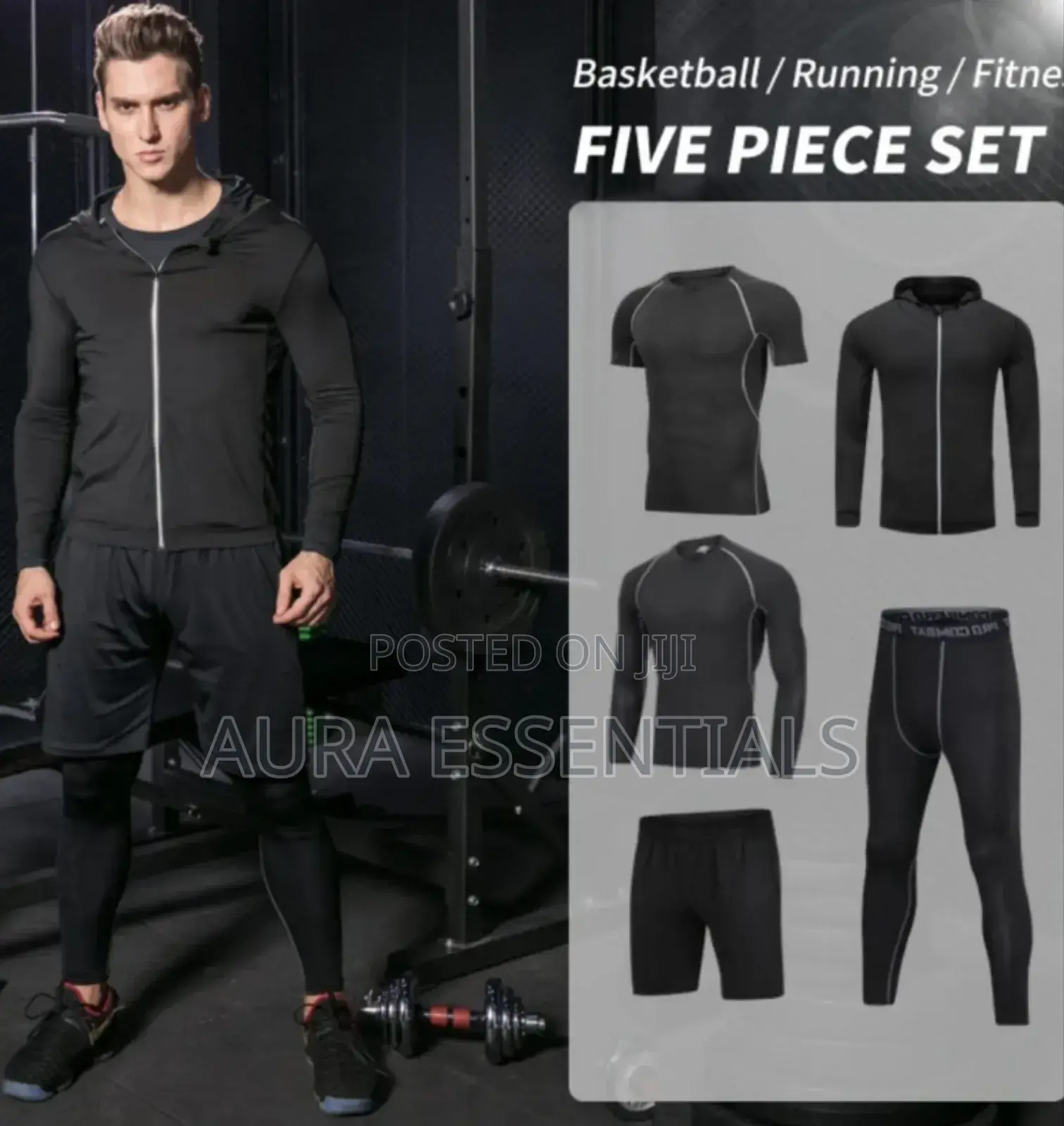 Men's 5-Piece Compression Athletic Wear Set