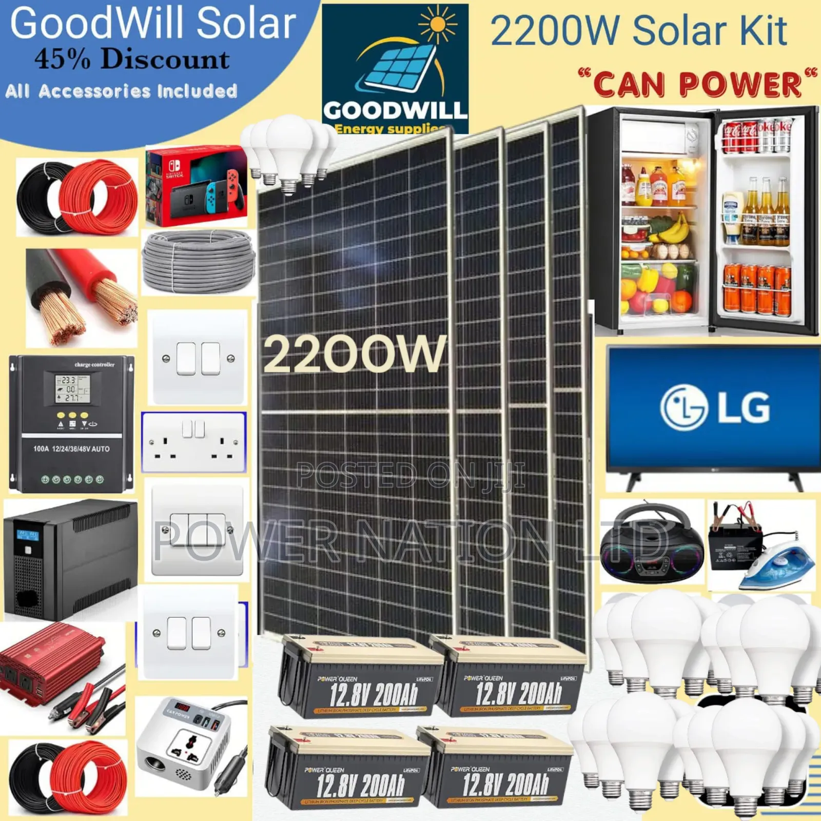 2200w Power Nation Solar System Full Kit