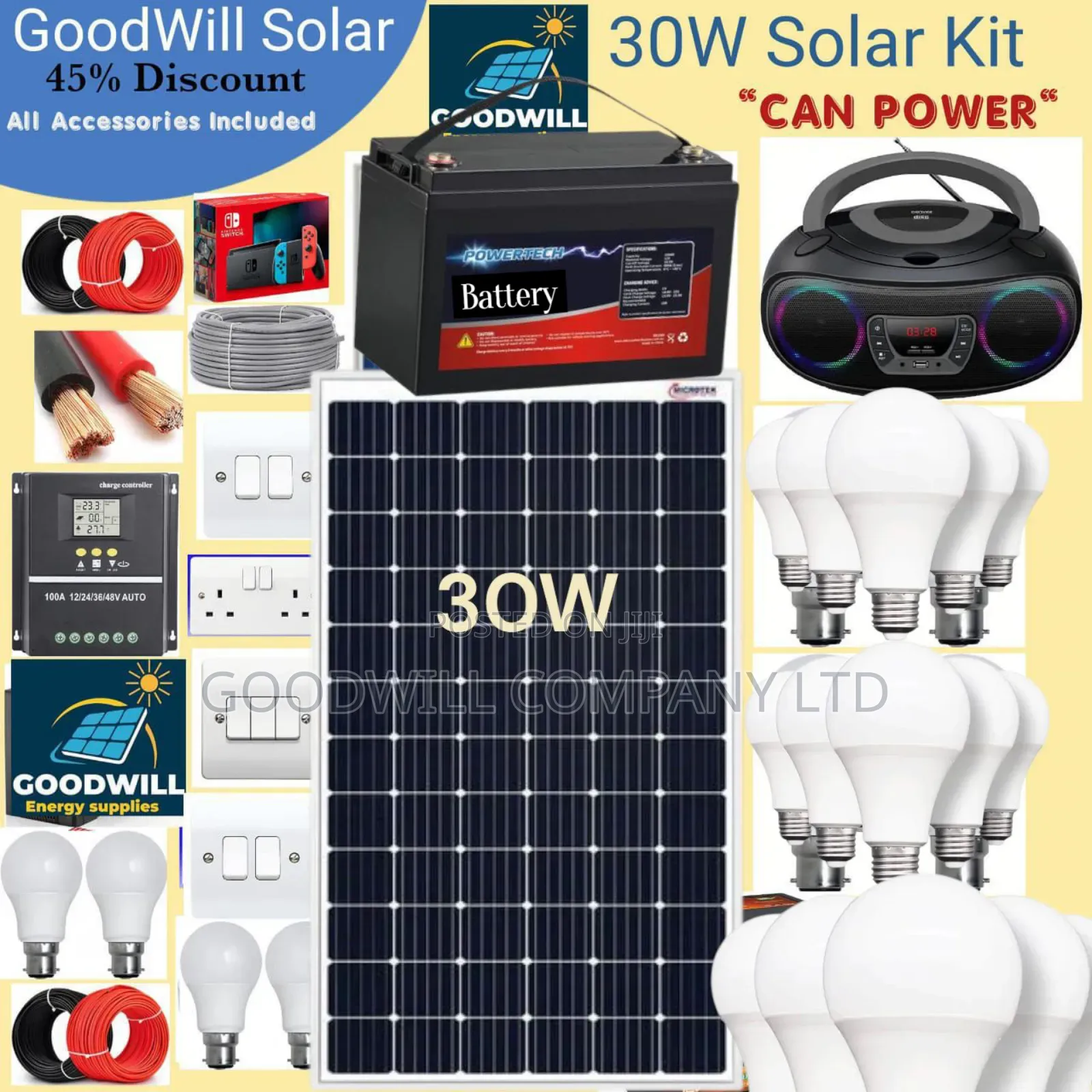 30w Power Nation Solar System Full Kit