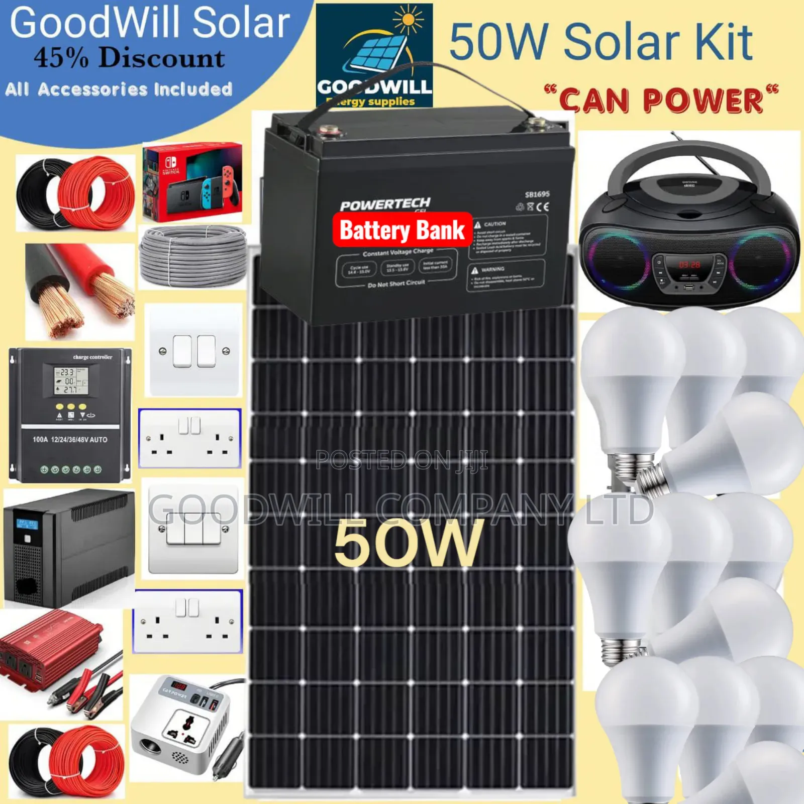 50w Power Nation Solar System Full Kit