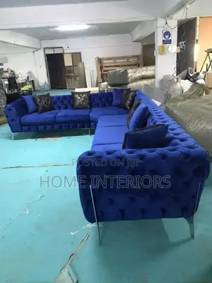 Navy Blue Coloured Five Seater Sofa Set