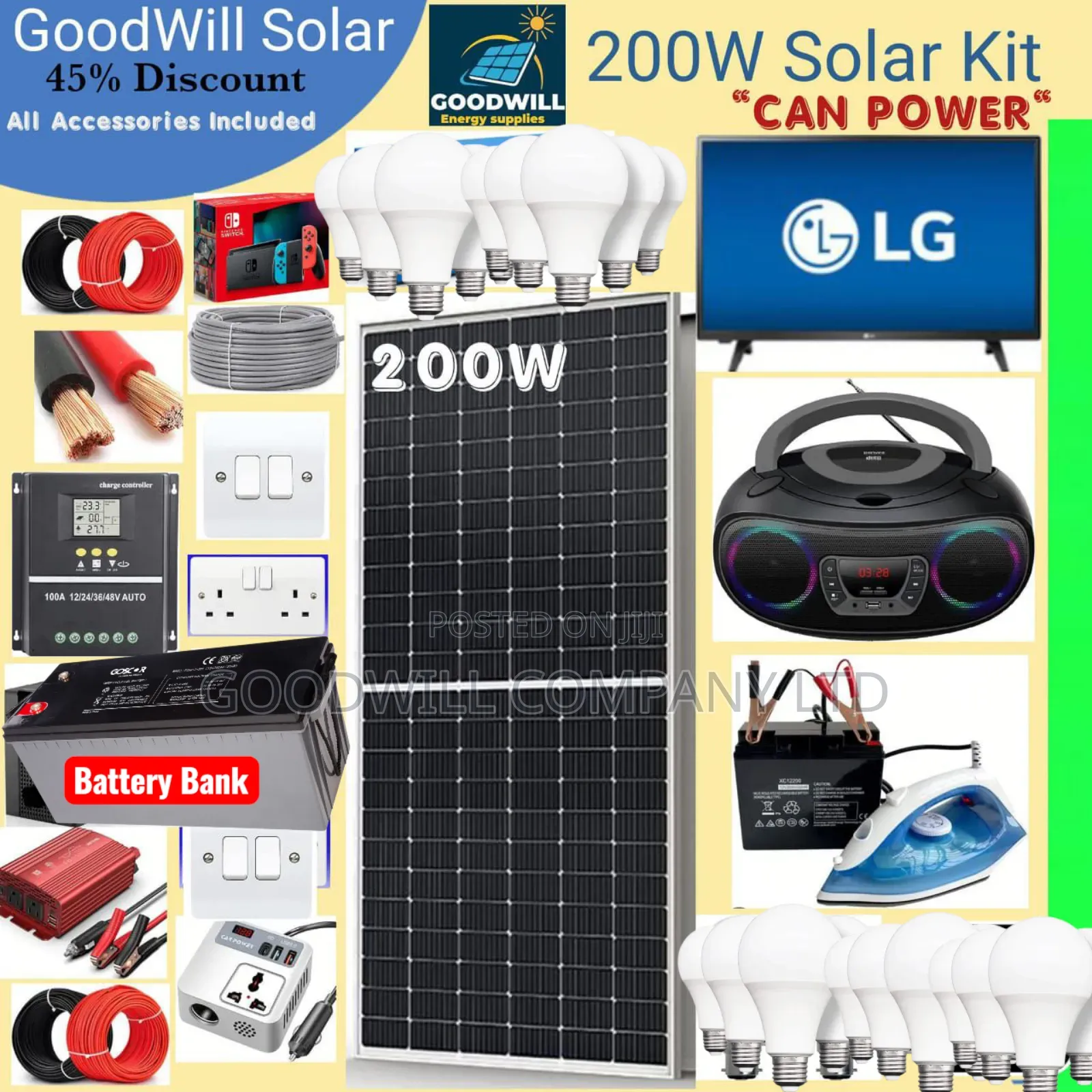 200w Power Nation Solar System Full Kit