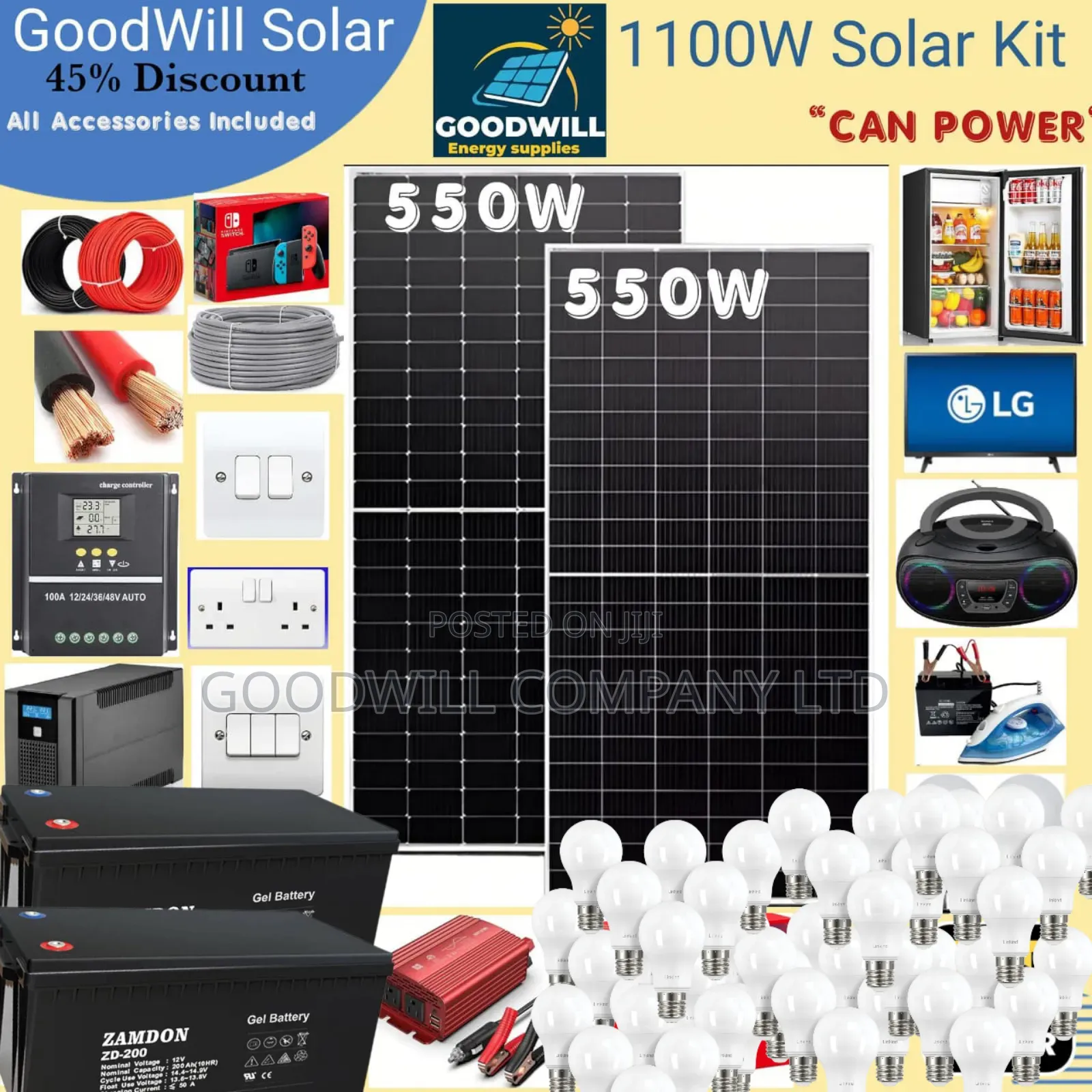 1100w Power Nation Solar System Full Kit