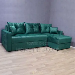 Six Seater Green Coloured Sofa