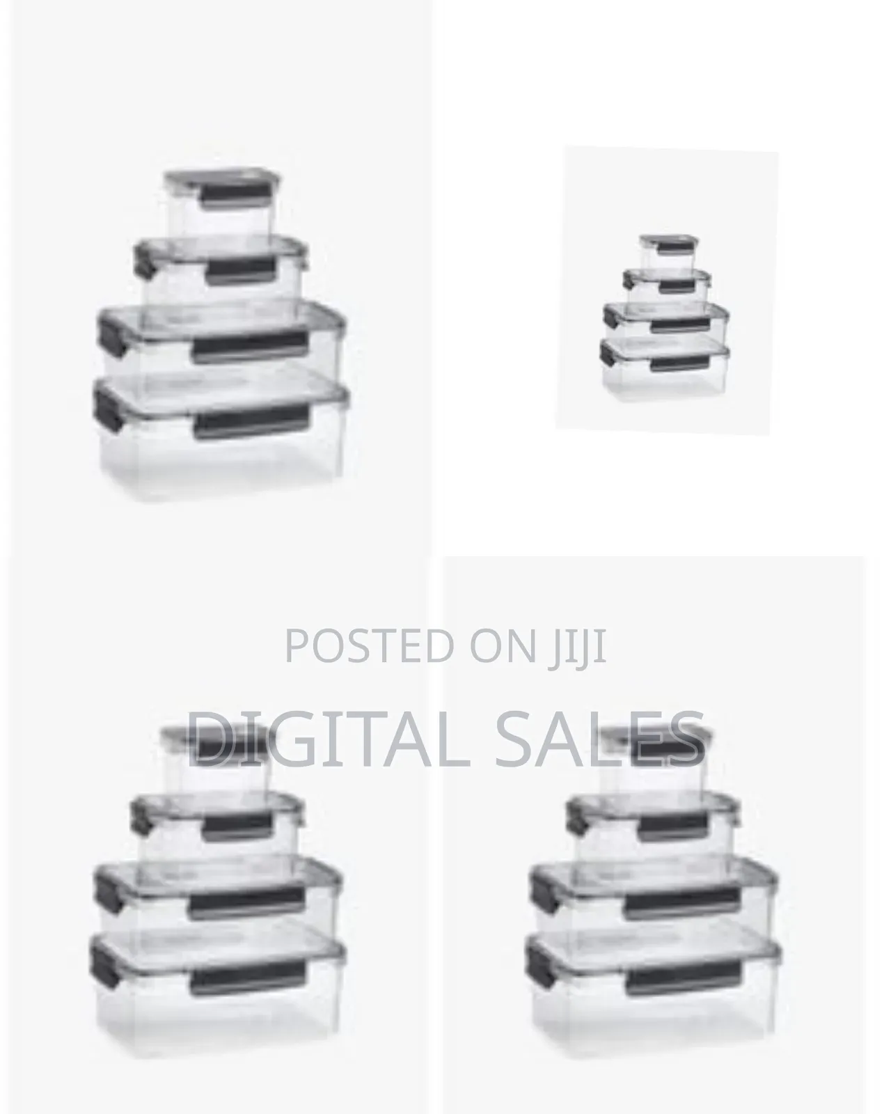 4-Piece Clear Acrylic Sealed Food Airtight Stackable Storage Containe