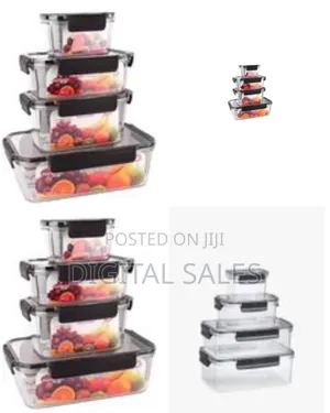 4-Piece Clear Acrylic Sealed Food Airtight Stackable Storage Containe
