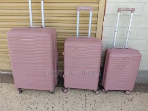 3pcs Set Of Rubber Waterproof Travel Suitcase- Multicolor