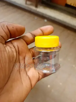12pcs Clear Plastic Jar With a Yellow Screw-on Lid-Small