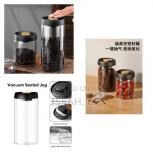2 Pieces of 1200ml 1800ml Vacuum Sealed Tanks for Coffee Beans, Glas