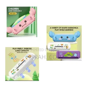 8 Pack Light Plastic 16 Holes Harmonica Music Cartoon Harmonica