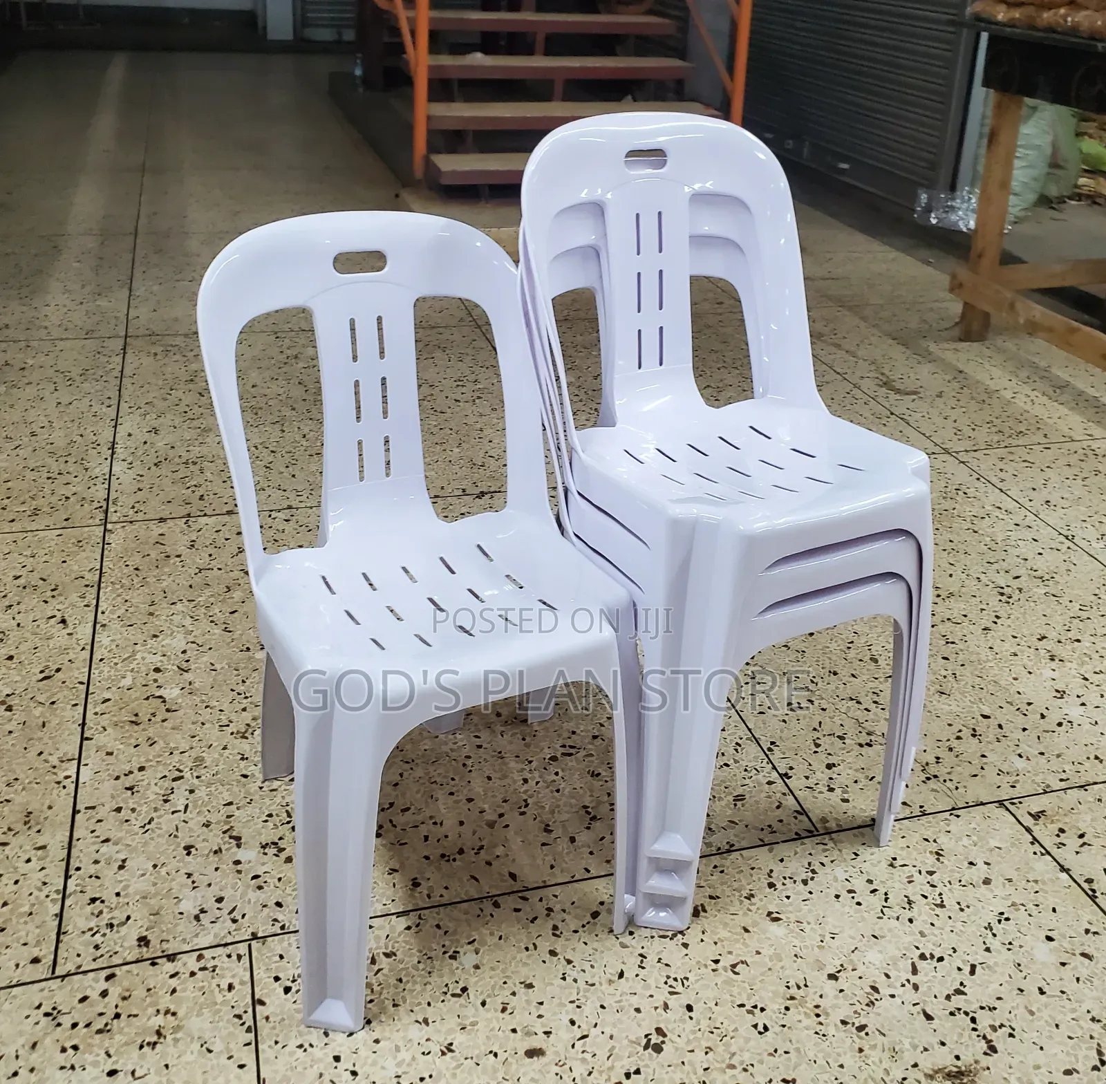 Patio White Armless Plastic Chairs Plastic Chairs