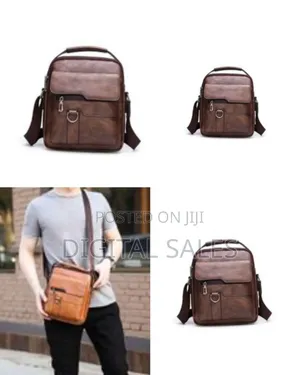 Small Leather Crossbody Messenger Bag for Men Waterproof
