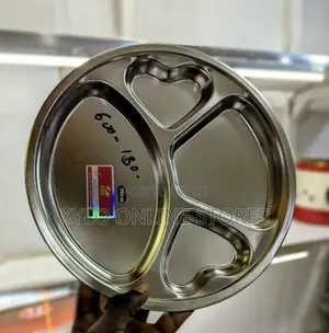 A Dozen of 4in 1 Round Stainless Steel Dinner Plate 12 Inch