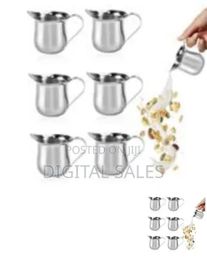 6 PCS Small Milk Jug 90ml/3oz Milk Creamer Pitcher Stainless
