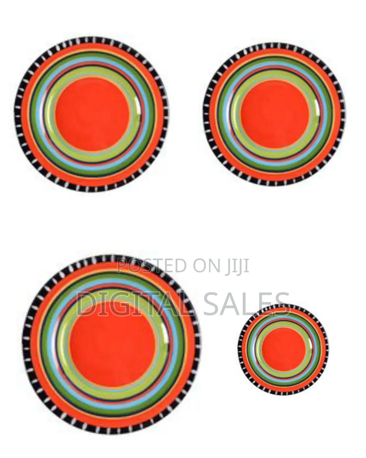 Porcelain Multi-Colored Deep Dinner Plates, 6-Piece Rainbow