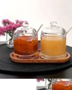 2 PCS Glass Seasoning Sugar Jar, Glass Sugar Bowl Clear Storage
