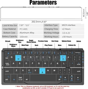 B.O.W Mini Foldable Keyboard | Portable Wireless Keyboard