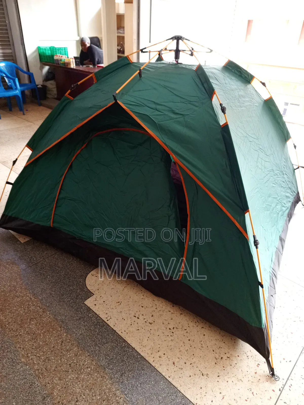 Green Automatic Pop-Up 4people Camping Tent