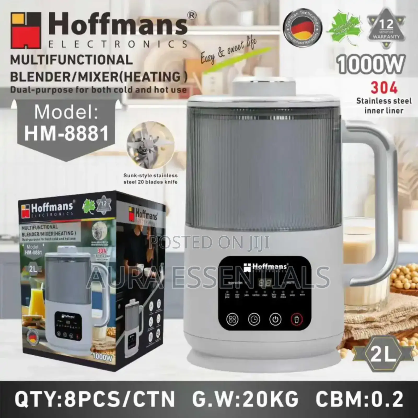 Hoffmans Hm-8881 Multifunctional Blender/Mixer (Heating)