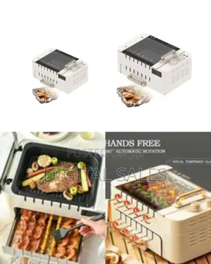 Electric BBQ Kebab Grill Machine, Non Stick Household Smokeless