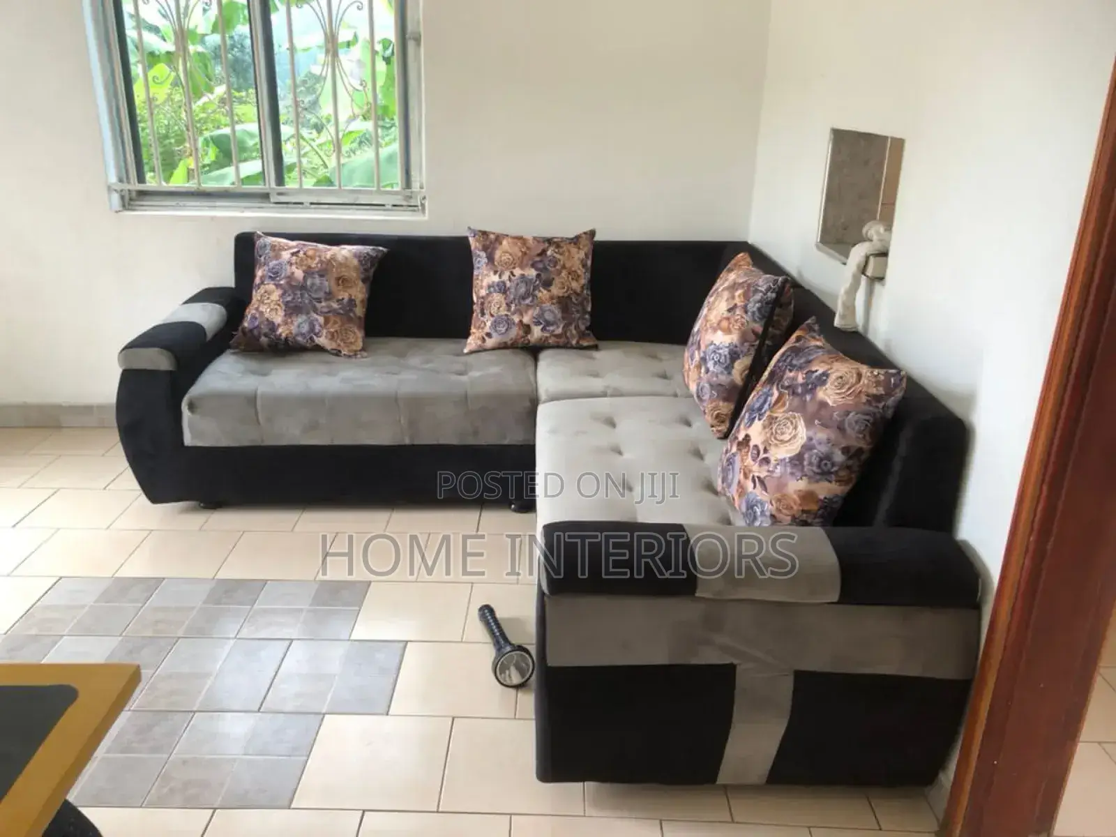 Five Seater Sofa Black Gray Colours