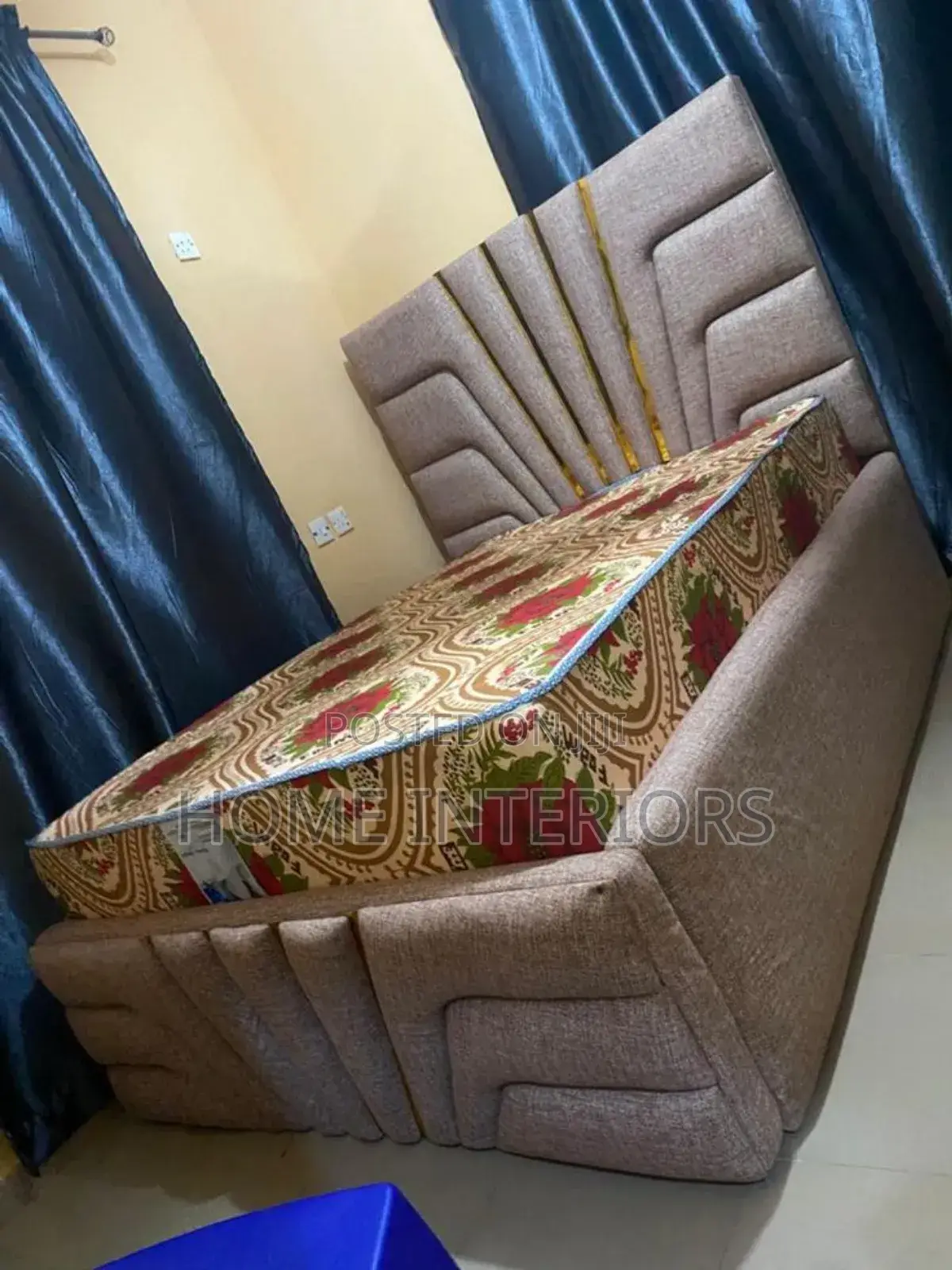 6 by 6 Bed in Gray Colour