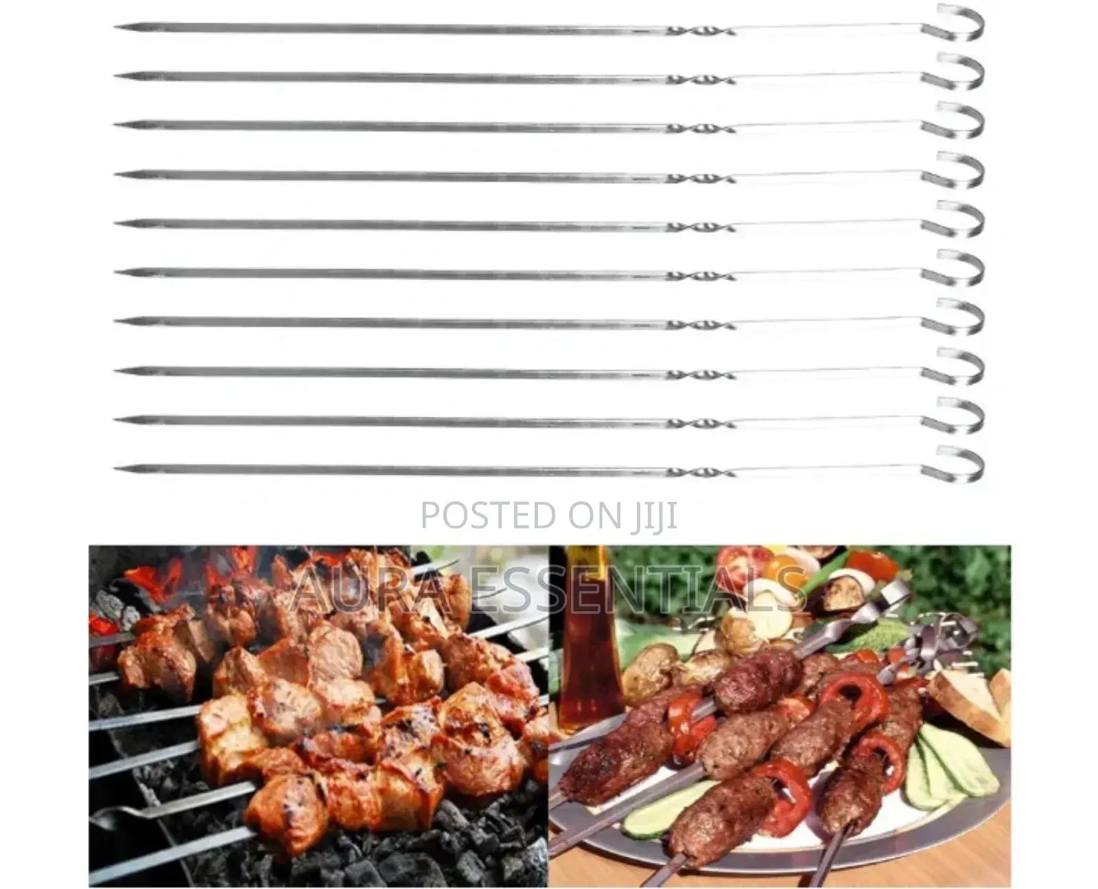 6pcs Stainless Steel BBQ Skewers