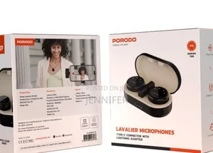Porodo Professional Lavalier Microphone Set With a Charging Case