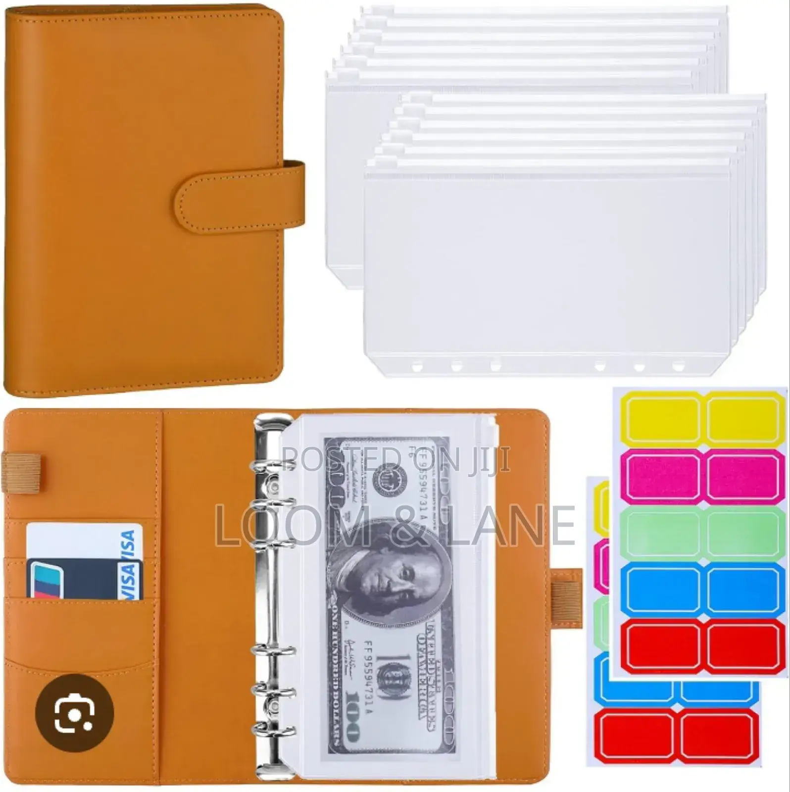 A5 Refillable 6-Ring Leather Binder Notebook Cover