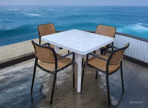 Outside Plastic Chairs and Table for Hotel Dining