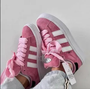 Pink Adidas Campus White Sole