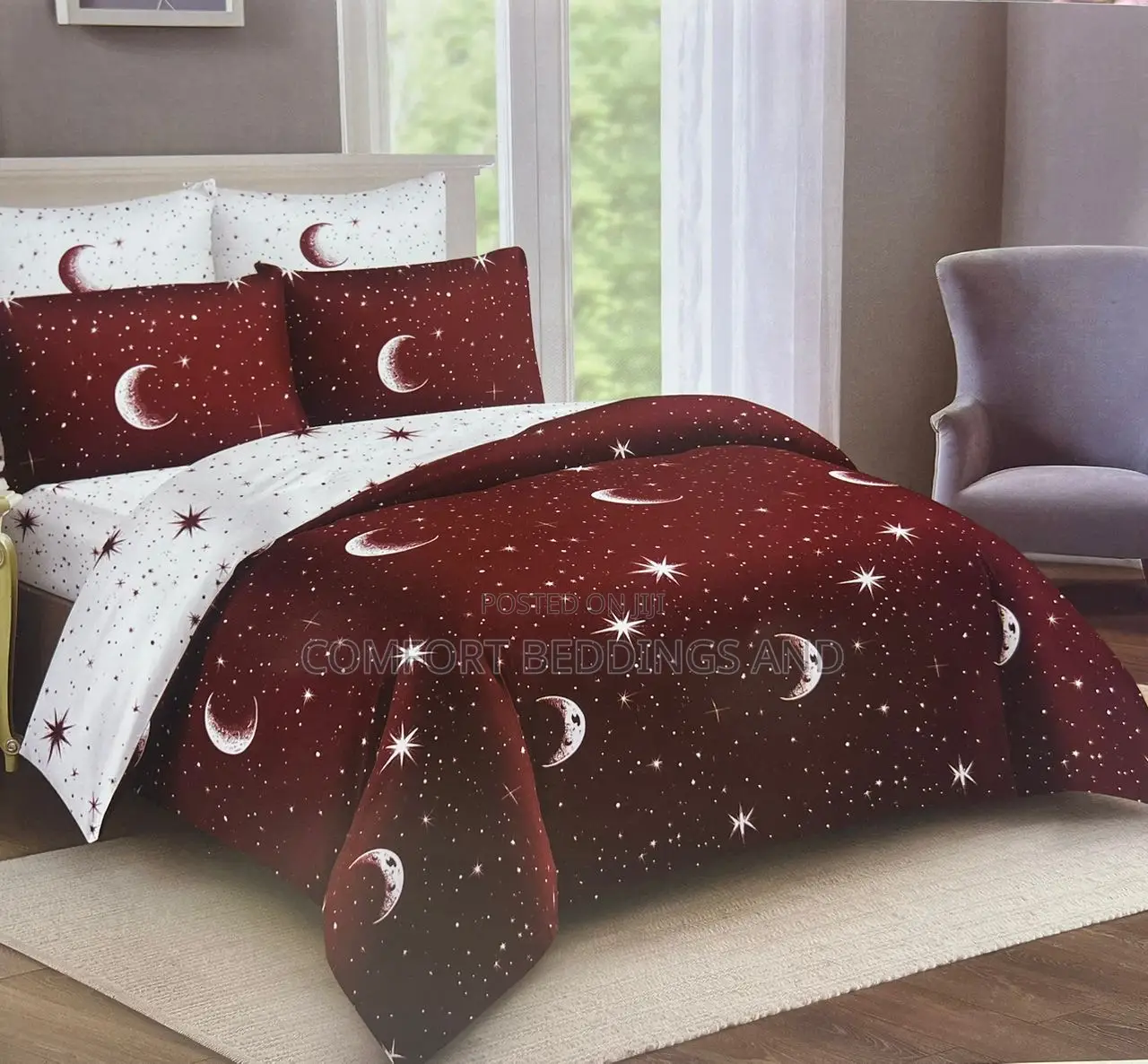 10 Piece Bedcover Maroon