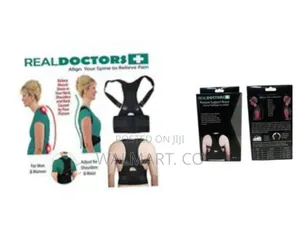Medium Real Doctors Posture Shoulder Back Support Black
