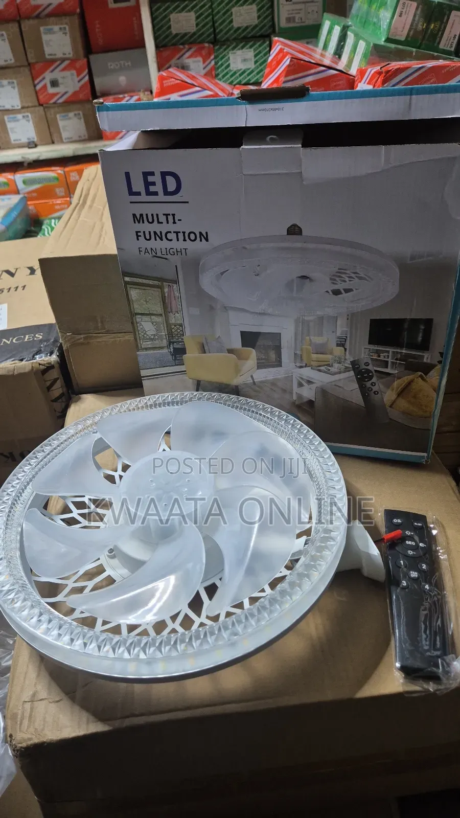 50w Ceiling Fan Light, 30cm Lamp With Remote Control Led Light