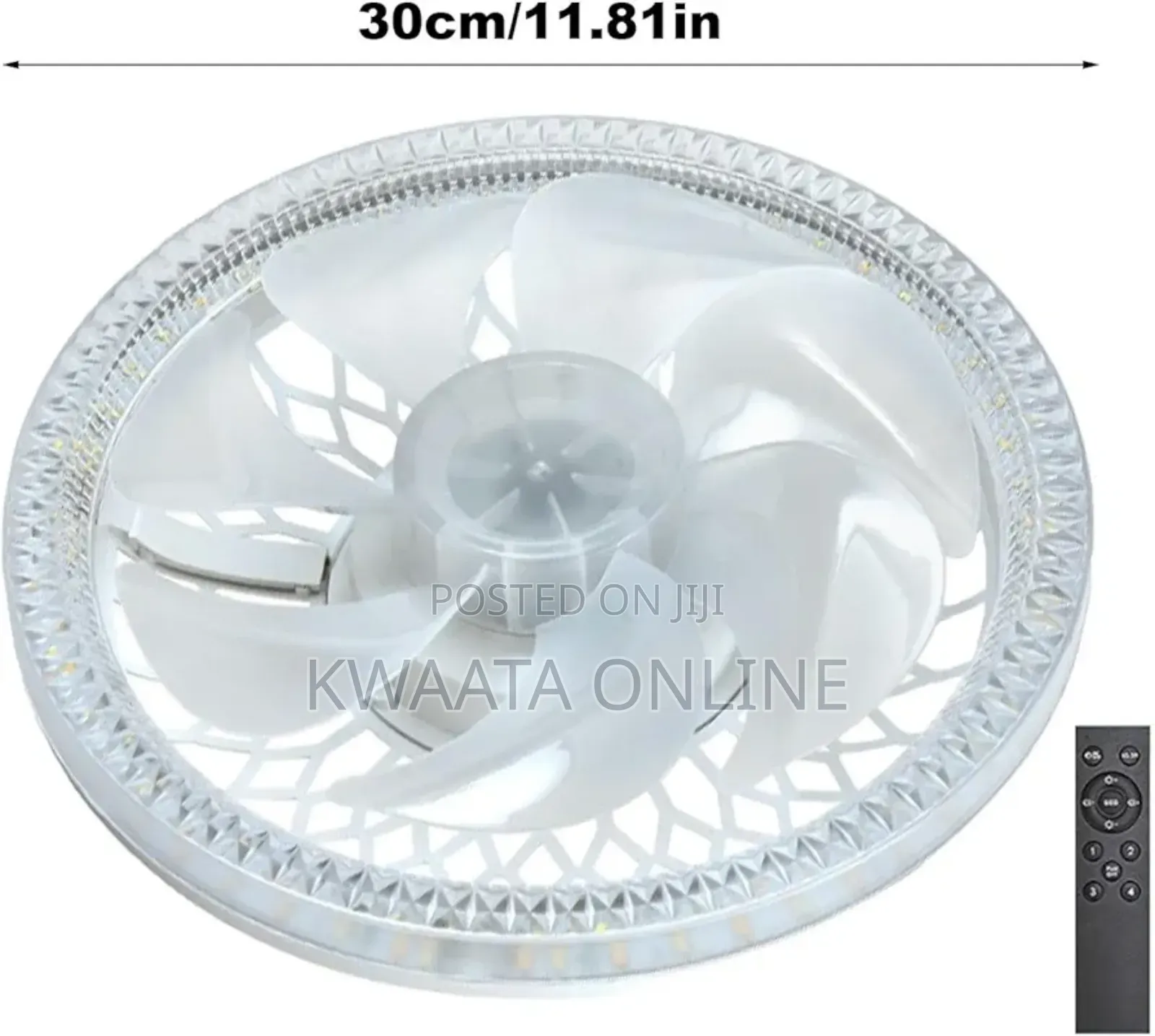 50w Ceiling Fan Light, 30cm Lamp With Remote Control Led Light